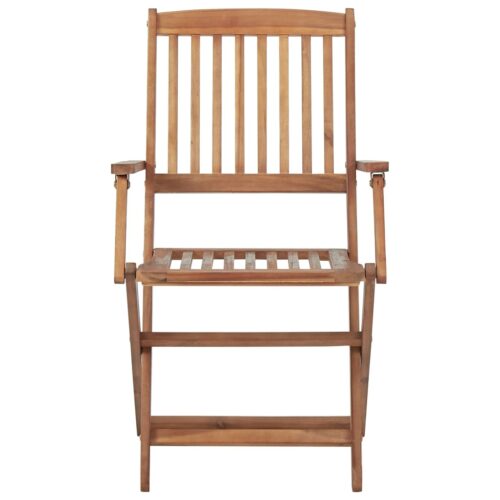 Folding Outdoor Chairs 8pcs Solid Wood Acacia - Image 3