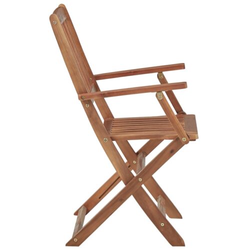 Folding Outdoor Chairs 8pcs Solid Wood Acacia - Image 4