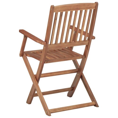 Folding Outdoor Chairs 8pcs Solid Wood Acacia - Image 5