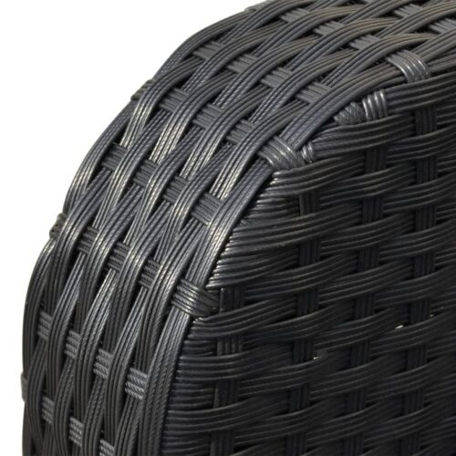 4-Piece Garden Lounge Set with Cushions Poly Rattan Wicker Outdoor Patio Furniture Black - Image 10