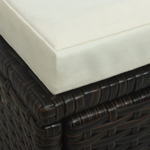 4-Piece Garden Lounge Set with Cushions Poly Rattan Brown - Image 9