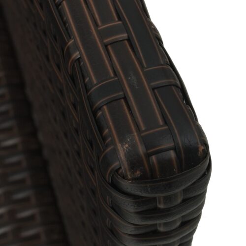 4-Piece Garden Lounge Set with Cushions Poly Rattan Brown - Image 10