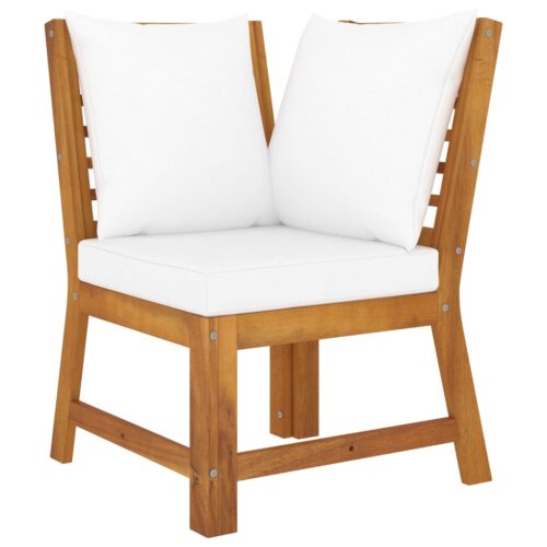 4-Piece Garden Lounge Set with Cushion Cream Acacia Wood Timber Outdoor Patio Furniture - Image 6