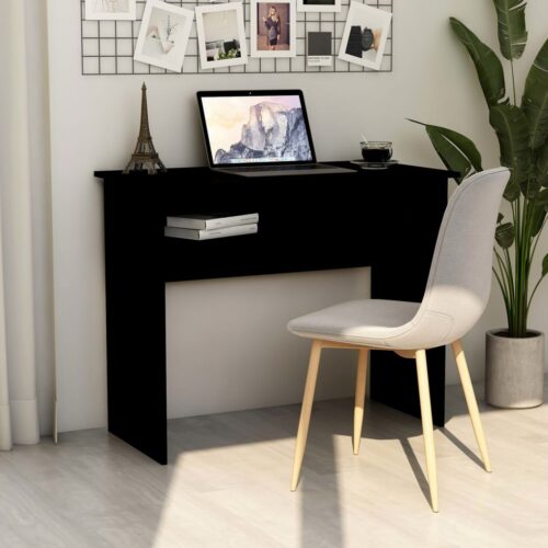 Desk Black 90x50x74cm Engineered Wood - Image 2