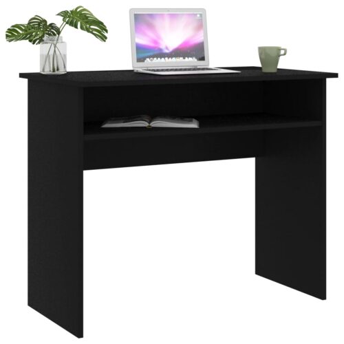 Desk Black 90x50x74cm Engineered Wood - Image 3