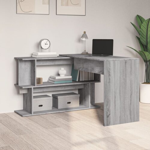 Corner Desk Convertible L-Shape Computer Work Study Craft Wooden Shelf Table - Image 3