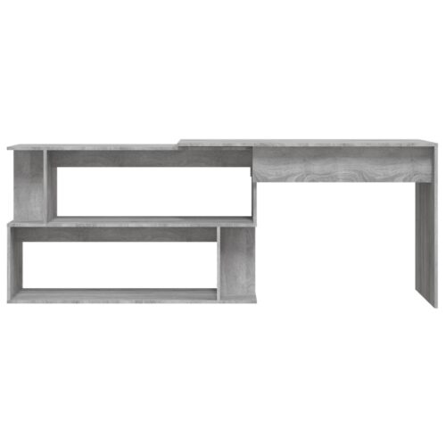 Corner Desk Convertible L-Shape Computer Work Study Craft Wooden Shelf Table - Image 5