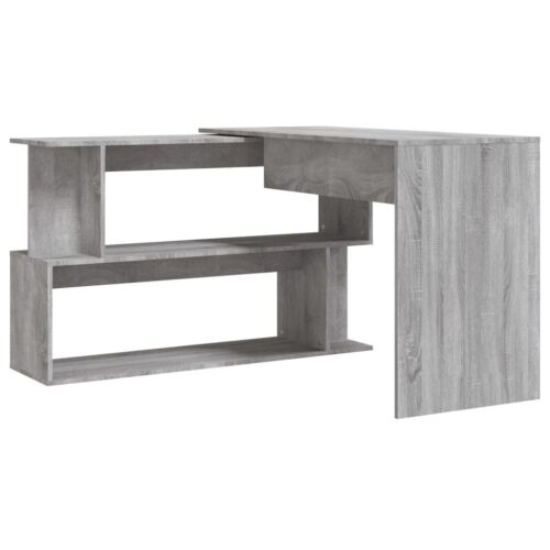 Corner Desk Convertible L-Shape Computer Work Study Craft Wooden Shelf Table