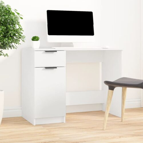 Desk White 100x50x75cm Engineered Wood - Image 3