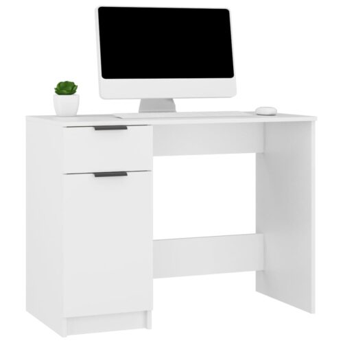 Desk White 100x50x75cm Engineered Wood - Image 4