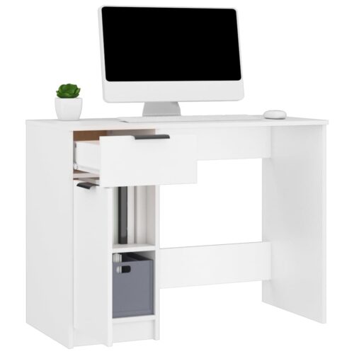 Desk White 100x50x75cm Engineered Wood - Image 5
