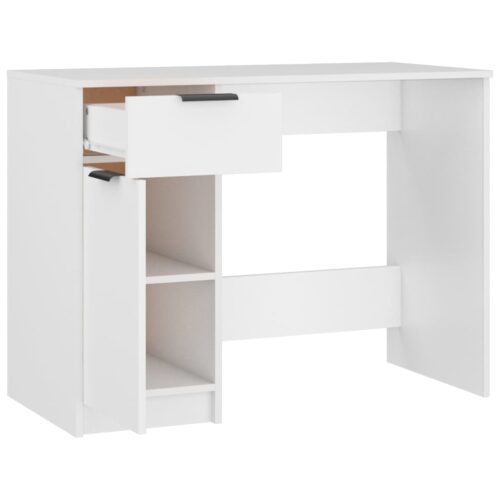 Desk White 100x50x75cm Engineered Wood - Image 6