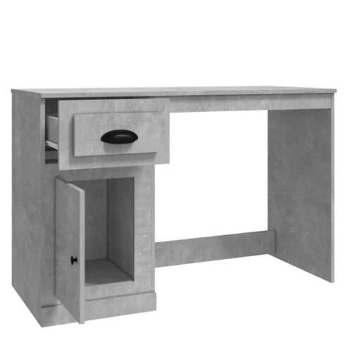 Desk with Drawer Concrete Grey 115x50x75cm Engineered Wood - Image 8