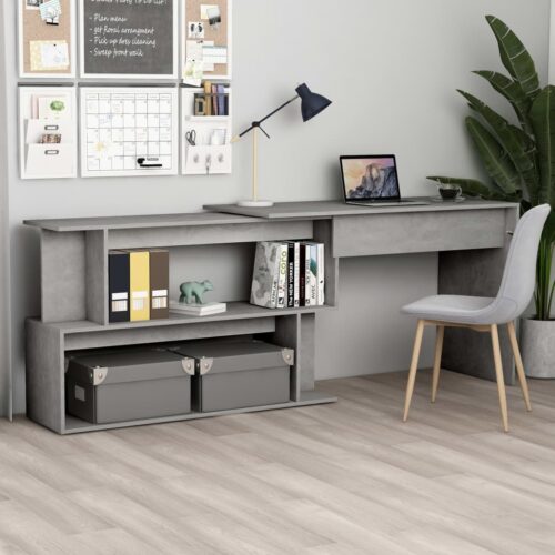 Corner Desk Convertible L-Shape Computer Work Study Craft Wooden Shelf Table