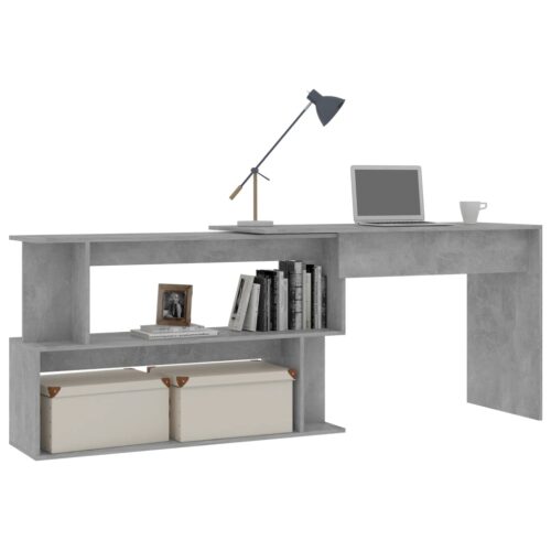 Corner Desk Convertible L-Shape Computer Work Study Craft Wooden Shelf Table - Image 4