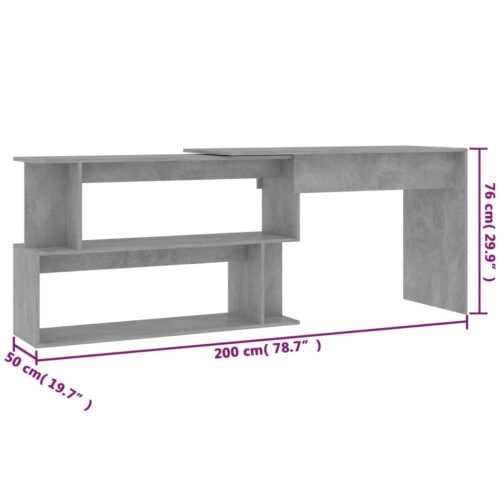 Corner Desk Convertible L-Shape Computer Work Study Craft Wooden Shelf Table - Image 2