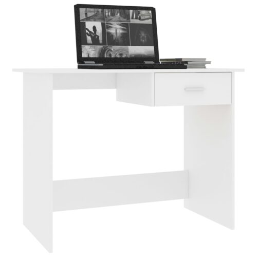 Desk White 100x50x76cm Engineered Wood - Image 3