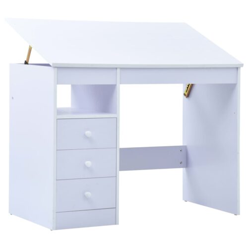 Children Drawing Study Desk Tiltable White - Image 2