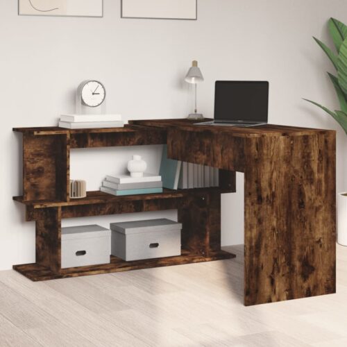 Corner Desk Smoked Oak 200x50x76cm Engineered Wood
