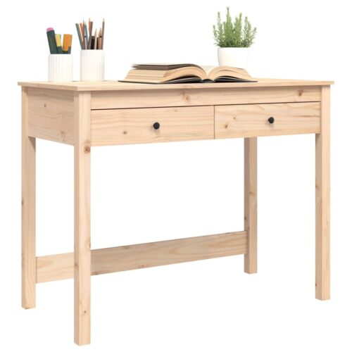 Desk with Drawers 100x50x78cm Solid Wood Pine - Image 4