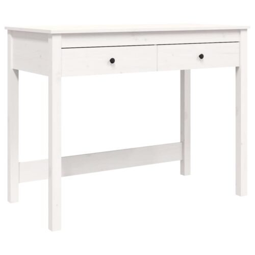 Desk with Drawers White 100x50x78cm Solid Wood Pine