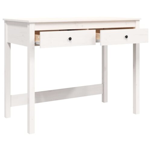 Desk with Drawers White 100x50x78cm Solid Wood Pine - Image 7