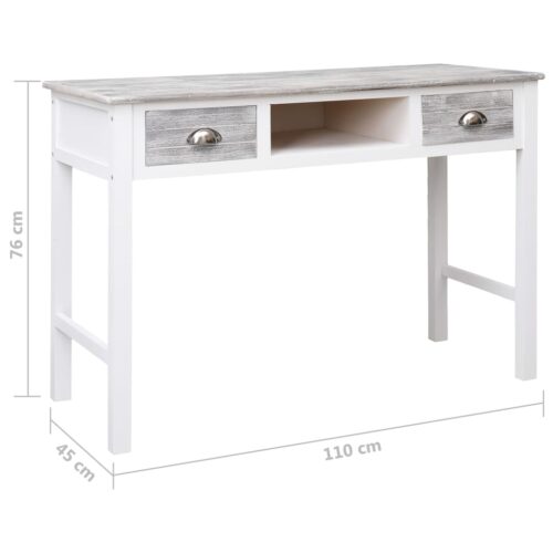 Writing Desk Grey 110x45x76cm Wood - Image 8