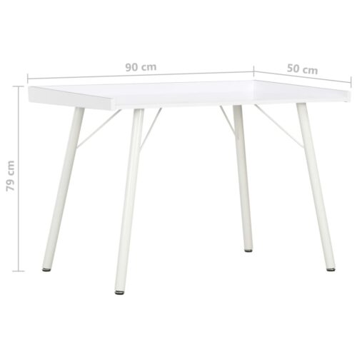 Desk White 90x50x79cm - Image 6