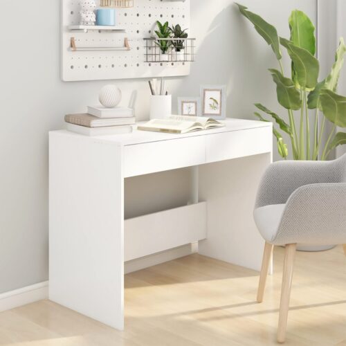 Desk White 101x50x76.5cm Engineered Wood - Image 3