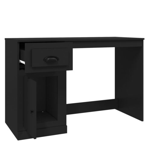 Desk with Drawer Black 115x50x75cm Engineered Wood - Image 8
