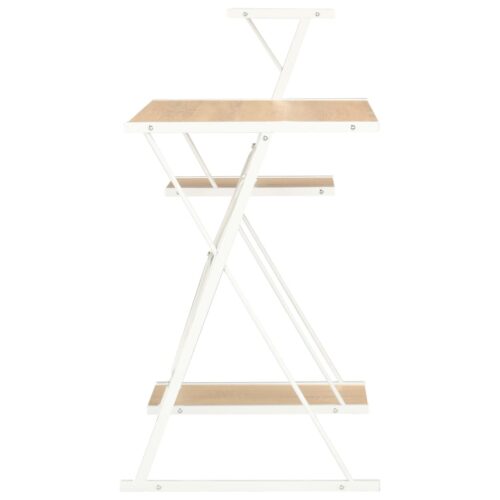 Desk with Shelf White Oak 116x50x93cm - Image 3