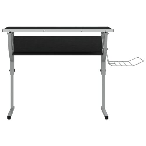 Craft Desk Black Grey 110x53x(58-87)cm Engineered Wood Steel - Image 3