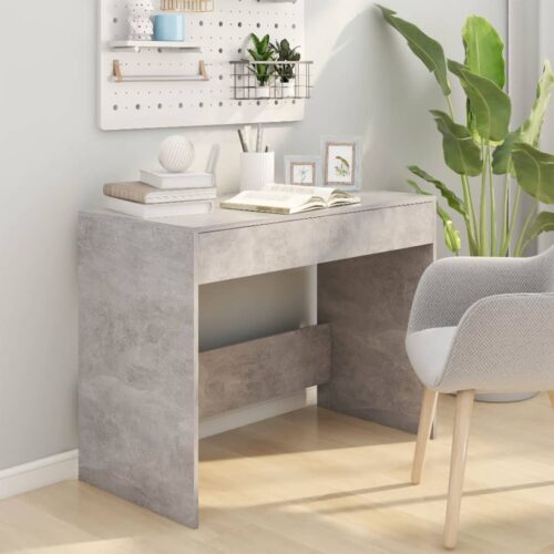 Desk Concrete Grey 101x50x76.5cm Engineered Wood - Image 3