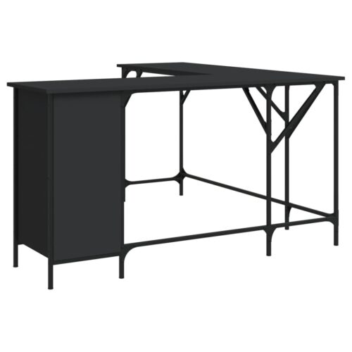 Desk Black 141x141x75cm Engineered Wood