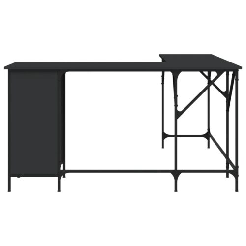 Desk Black 141x141x75cm Engineered Wood - Image 4
