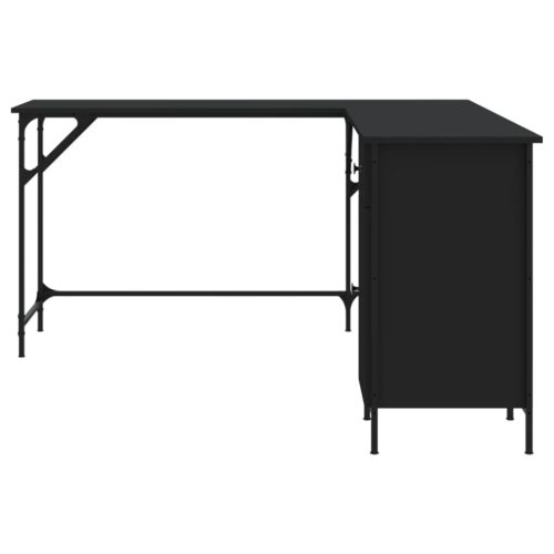 Desk Black 141x141x75cm Engineered Wood - Image 5