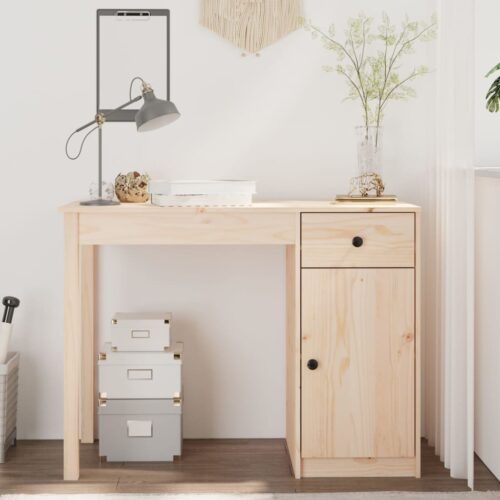 Desk 100x50x75cm Solid Wood Pine - Image 2