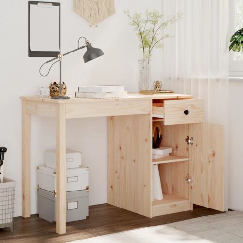 Desk 100x50x75cm Solid Wood Pine - Image 3