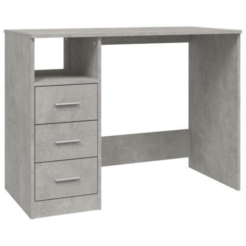 Desk with Drawers Concrete Grey 102x50x76cm Engineered Wood