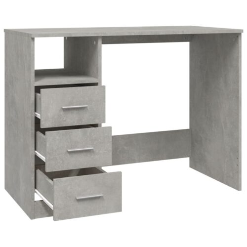 Desk with Drawers Concrete Grey 102x50x76cm Engineered Wood - Image 7