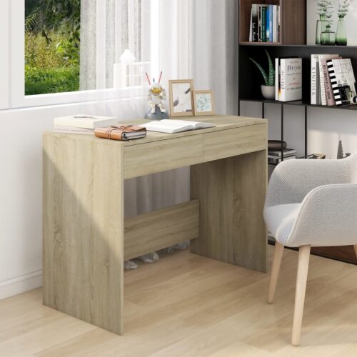 Desk Sonoma Oak 101x50x76.5cm Engineered Wood - Image 2