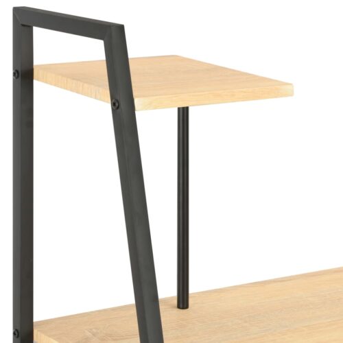 Desk with Shelving Unit Black Oak 102x50x117cm - Image 5