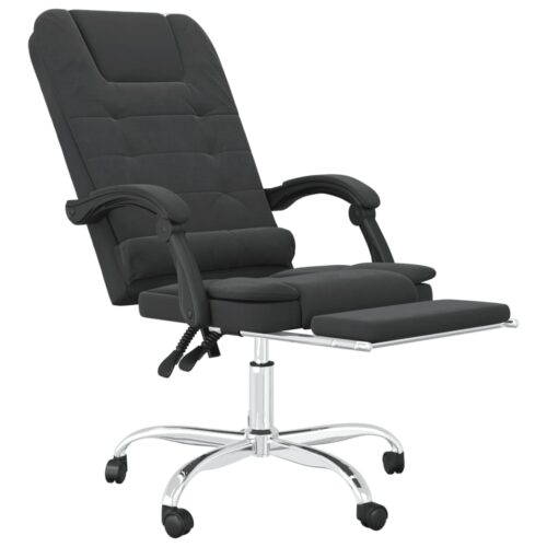 Massage Reclining Office Chair Black Faux Leather - Image 6