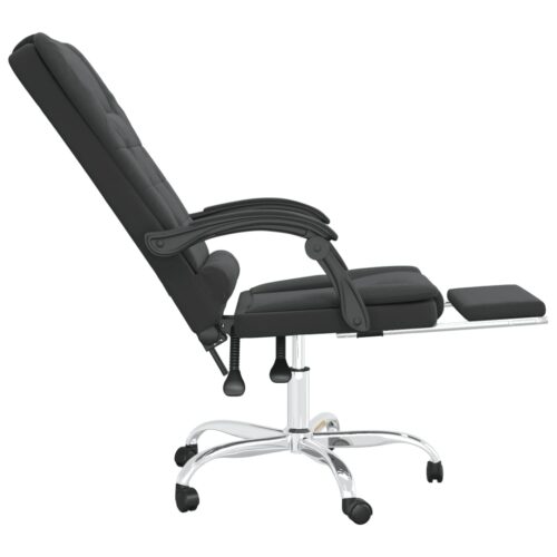 Massage Reclining Office Chair Black Faux Leather - Image 7