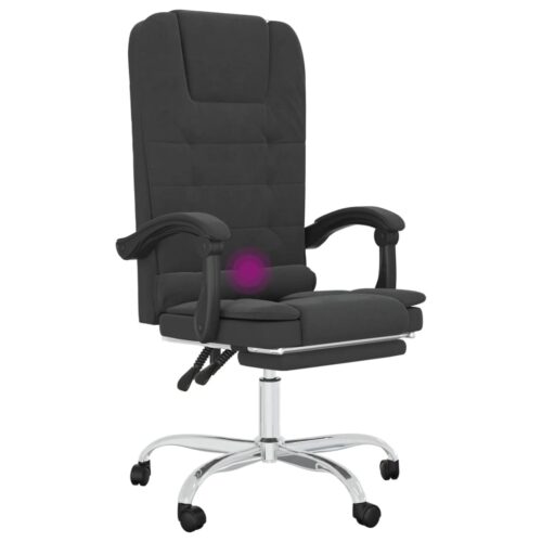Massage Reclining Office Chair Black Faux Leather - Image 9