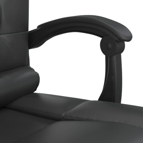 Massage Reclining Office Chair Black Faux Leather - Image 10