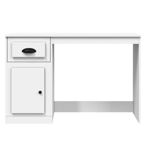 Desk with Drawer White 115x50x75cm Engineered Wood - Image 6