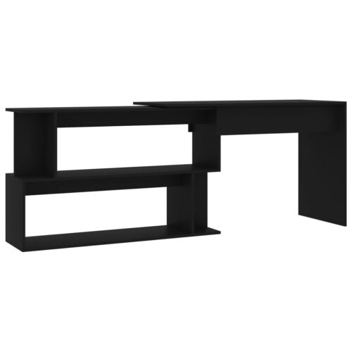 Corner Desk Black 200x50x76cm Engineered Wood - Image 2