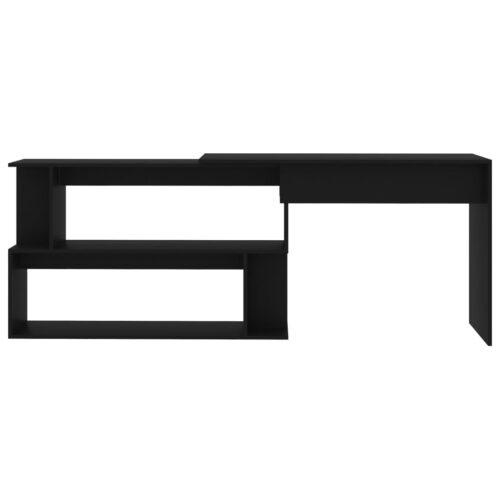 Corner Desk Black 200x50x76cm Engineered Wood - Image 4