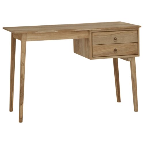 Desk with 2 Drawers 110x52x75cm Solid Wood Teak - Image 2
